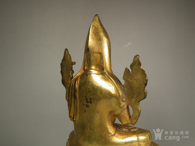 藏传老铜鎏金坐像